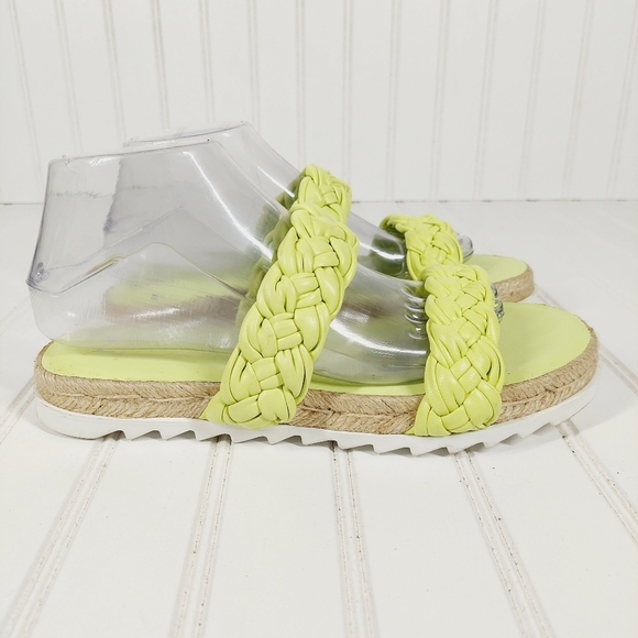 Marc Fisher LTD Jaimee Slip On Leather Green Summer Sandals A504 - Picture 6 of 13